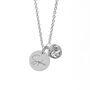 Personalised Silver Birthstone Crystal + Disc Necklace, thumbnail 9 of 12