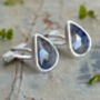 12.65ct Bi Colour Sapphire Cufflinks In Sterling Silver, thumbnail 2 of 3