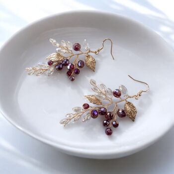 Wine Crystal Drop Earrings, 3 of 3