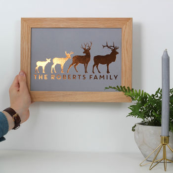 Personalised Stag Family Foil Print, 2 of 6
