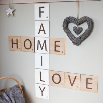 Personalised Large Letter Tiles, Wooden Wall Art, 6 of 10