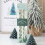 Set Of Three White Fir Tree Taper Candles, thumbnail 1 of 2