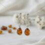 Elegant Baltic Amber And Sterling Silver Drop Earrings, thumbnail 2 of 3
