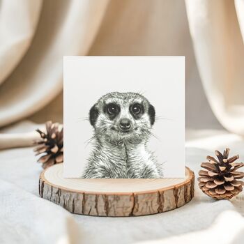 Myra The Meerkat Luxury Blank Greeting Card, 7 of 7