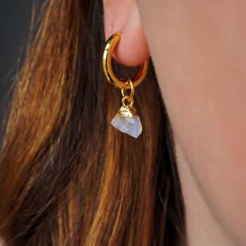 Raw Moonstone Crystal Earrings, 2 of 9