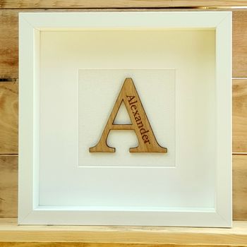Personalised New Baby Oak Initial Gift, 4 of 6