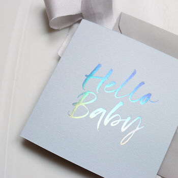 Holographic Foil New Born 'Hello Baby' Card, 6 of 8