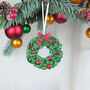 Handmade Glass Wreath Christmas Tree Decoration, thumbnail 2 of 6