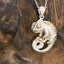 Chameleon Necklace/Pendant In Gold And Silver, thumbnail 1 of 2