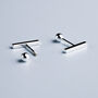 Sterling Silver Screw Back Bar Stud Earrings, thumbnail 3 of 5