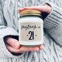 Age 21 Happy Birthday Scented Soy Candle, thumbnail 1 of 7