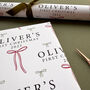 Personalised Baby's First Christmas Bow Wrapping Paper, thumbnail 4 of 5