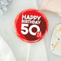 Bold 50th Red Birthday Lollipop, thumbnail 1 of 3