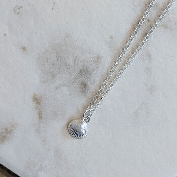 Sterling Silver Clam Shell Necklace, 2 of 6