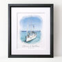 Personalised Watercolour Boat Sketch, thumbnail 1 of 9