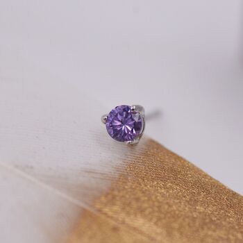 Amethyst Purple Crystal Stud Earrings, 3 of 11