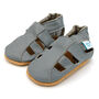 Dotty Fish Grey Soft Leather Sandals With Barefoot Soles, thumbnail 3 of 7