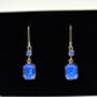 Sapphire Blue Vintage Crystal Leverback Earrings, thumbnail 3 of 8