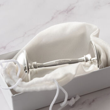 Engraved Silver Plated Rattle, 3 of 5