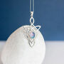 Genuine Opal Triplet Celtic Knot Necklace In Silver, thumbnail 3 of 9