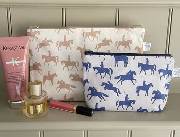 Giddy Up Taupe Cotton Linen Washbag, 2 of 4