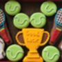 Personalised Tennis Biscuit Tin For Good Luck, Thank You, Birthday, Congrats, Milestone, thumbnail 1 of 8