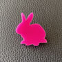 Pink Bunny Rabbit Acrylic Brooch, thumbnail 1 of 3