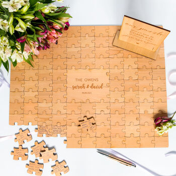 Personalised Wedding Guest Book Puzzle Alterative, 8 of 8
