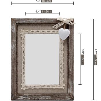 Vintage Wooden Photo Frame With White Heart, 3 of 7