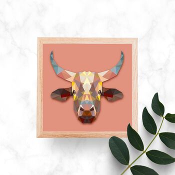 Geometric Taurus – Premium Small Framed Paint By Numbers Kit | Modern Creative Gift Made In Europe, 2 of 4