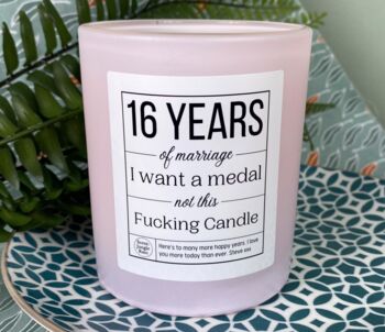 Personalised 16th Wedding Anniversary Medal Candle, 4 of 11