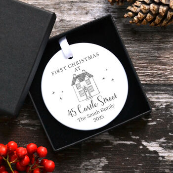 First Christmas In New Home Personalised Tree Decoration, 2 of 2