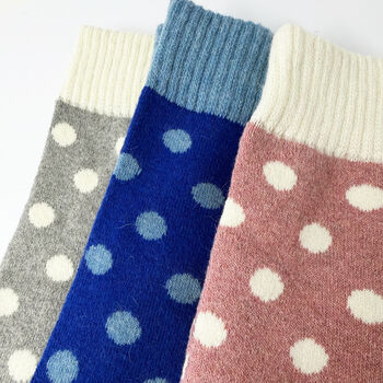 Personalised Birthday Spotty Polka Dot Welly Socks With Gold Foil Label, 6 of 10