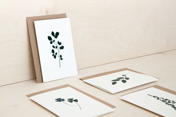Luxury Wood Fern Print Card In Ivory/Green, 2 of 2