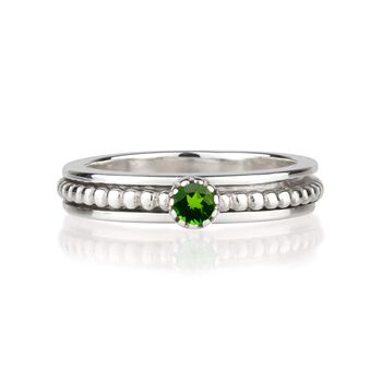Lalita Chrome Diopside Sterling Silver Spinning Ring, 5 of 9