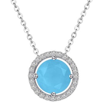 Round Turquoise 925 Sterling Silver Necklace, 2 of 4
