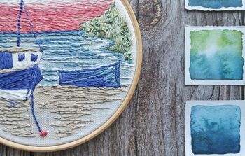 Moored Boats Embroidery Kit, 7 of 8