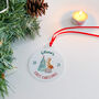 Personalised First Christmas Metal Ornament With Name, thumbnail 2 of 5