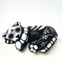 Day Of The Dead Tiger Cub Turquoise And Gold, thumbnail 1 of 6