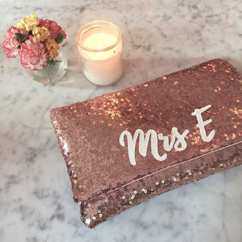Rose Gold Personalised Sequin Clutch, 2 of 6