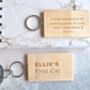 Personalised Wooden First Car Keyring, thumbnail 2 of 4