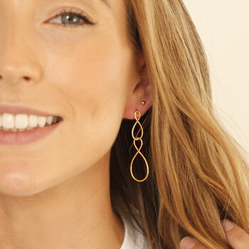 Infinity Twist Earrings In Silver Or Gold Plated, 5 of 7