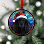 Springer Spaniel Black In Santa Hat Suncatcher Decoration, thumbnail 2 of 6