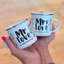 Couples Personalised Enamel Mug Set For Wedding, thumbnail 2 of 6