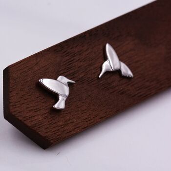 Hummingbird Stud Earrings Sterling Silver, 5 of 11