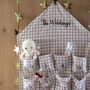 Personalised Beige Gingham Advent Calendar Embroidered, thumbnail 1 of 8