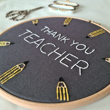 Thank You Teacher Embroidery Kit, 2 of 3