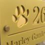 Personalised Dog Footprint Design House Acrylic Number Sign, thumbnail 2 of 4