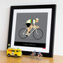 Personalised Female Cycling Print, Rainbow Jersey, thumbnail 5 of 9