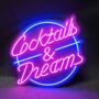 Cocktails And Dreams Neon Sign, thumbnail 3 of 5